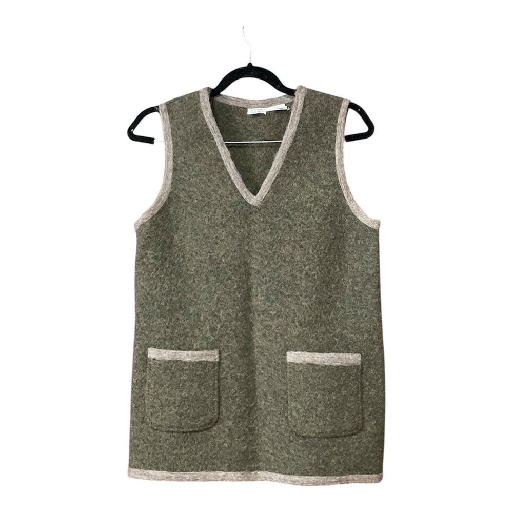 Leon Max Wool Vest Women Small Green NWOT